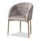 Baxton Studio Ballard Glam and Luxe Grey Velvet Upholstered and Gold Finished Metal Dining Chair 192-11777-ZORO - alternate 7